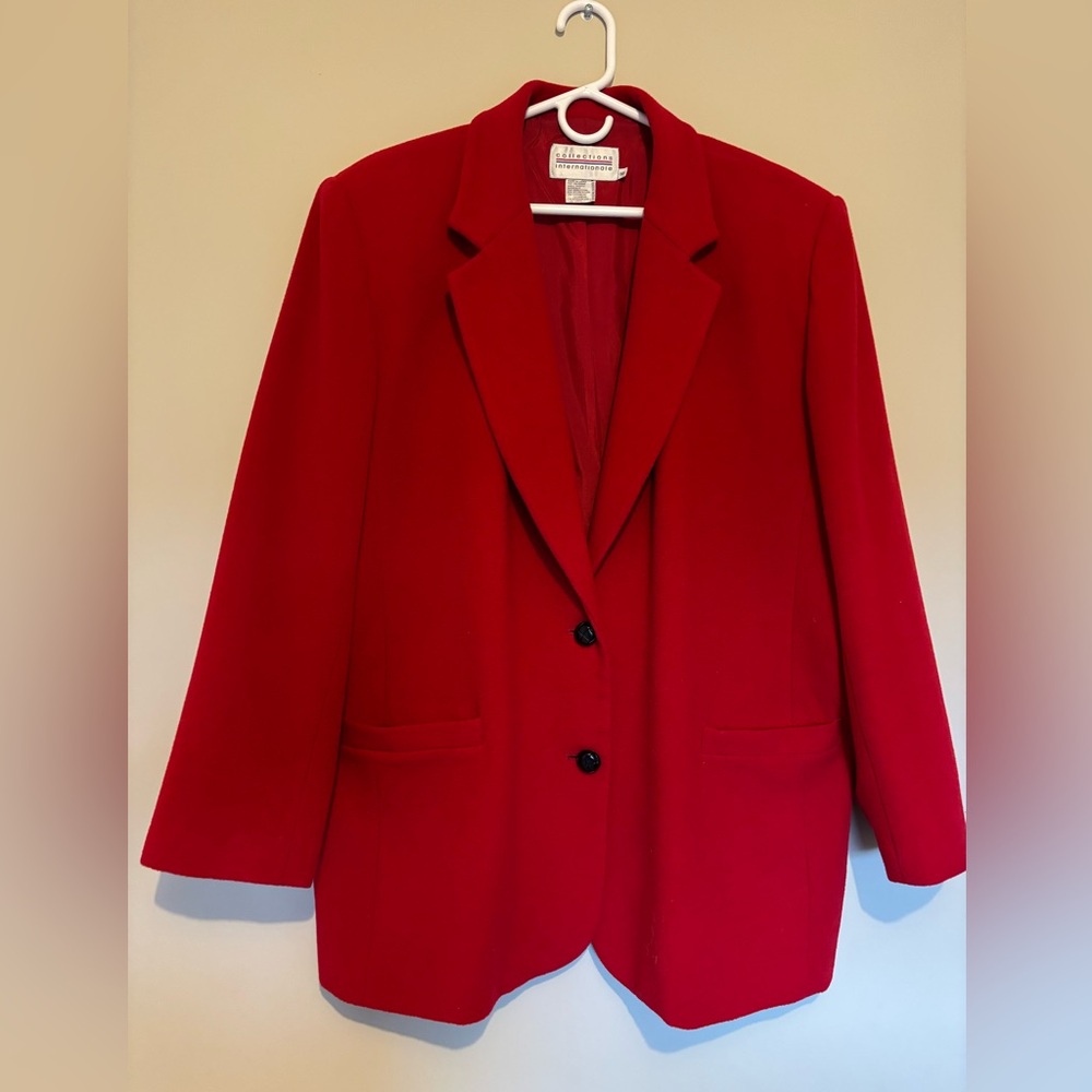 Women's Red Wool Blend Coat